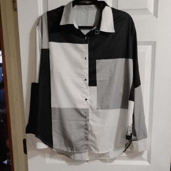 Color Block Women's Blouse - Picture 1 of 4